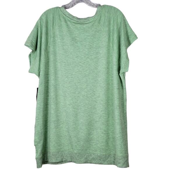 NWT Ideology Womens Pistachio Green Short-Sleeve Crossover-Hem T-Shirt Size‎ XXL - Picture 3 of 6